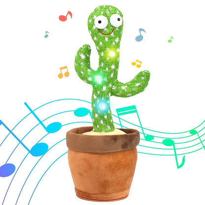 Dancing Cactus Repeat Talking Toy Electronic Plush Toys Can Sing Record Lighten USB Early Education Funny Gift Interactive Bled