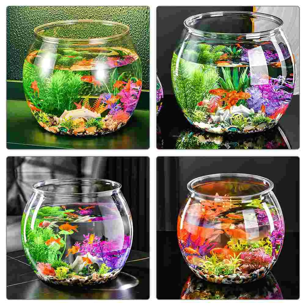 Plastic Fish Bowls Round Aquarium Clear Fish Keeper Tanks Vase Pot Goldfish Bowl Fish Bowls Diy Snow