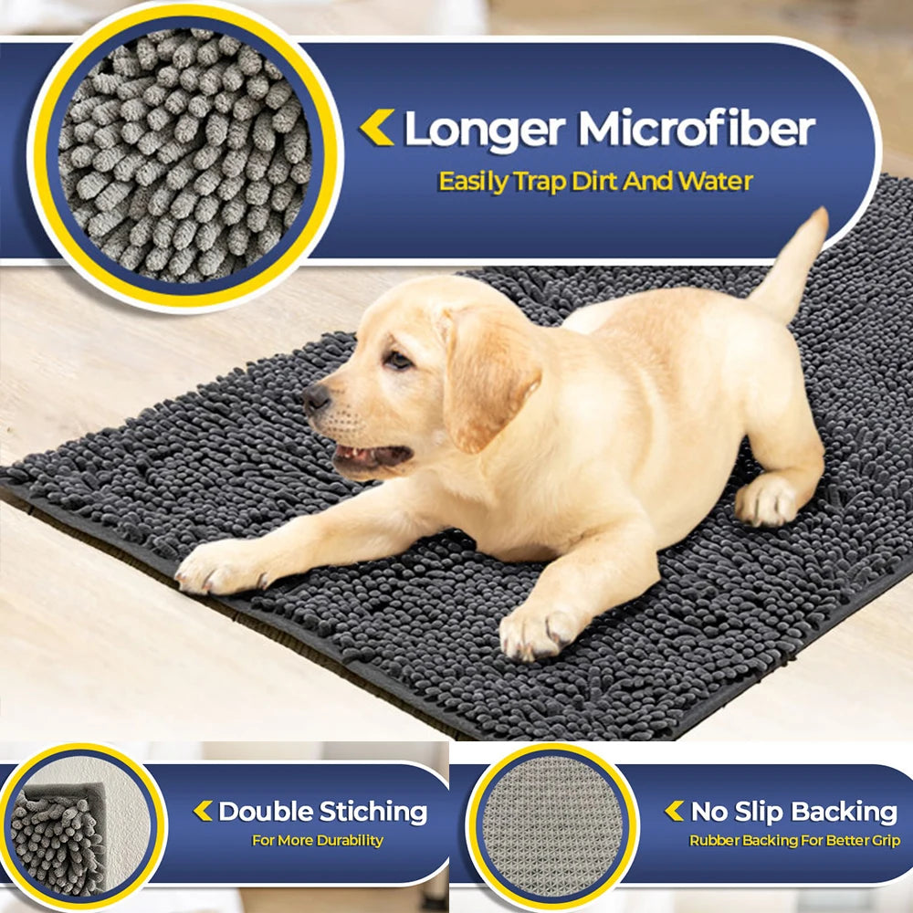 Dog Door Mat Easy To Clean Pet Paws Rug Carpet Washable Absorbent Dogs Diapers Pads Soft Cushion For Small Large Dogs