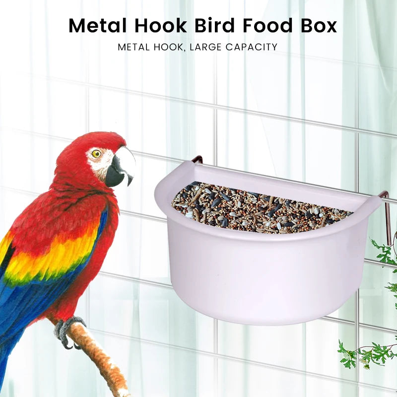 2 /1 Pieces Bird Food Feeding Dish Easy to Install Bird Cage Feeder Bowl for Small Animals Budgie Parrot Parakeets Lovebirds