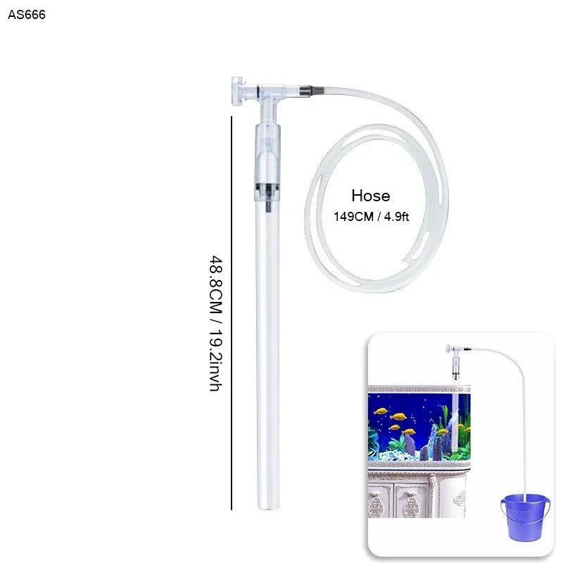 Manual Water Changer Fish Tank Cleaning Tool Aquarium Sand Gravel Cleaner Siphon Principle fish tank accessories