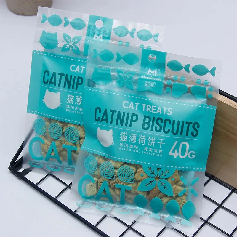 Cat grass biscuit bag 40g catnip hair ball grinding teeth gills pet cat snacks