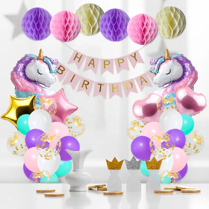 Rainbow Unicorn Balloons Garland Arch Kit Unicorn Birthday Party Decor Kids Wedding Birthday Supplies Baby Shower Latex Balloons