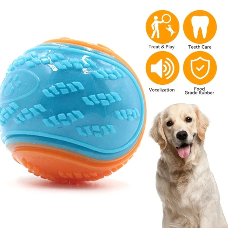 Dog Squeaky Balls Toy Dog Soft TPR Chew Toy Dog Pet Teeth Cleaning Bite Resistance Puppy Training Sound Toy Pet Supplies