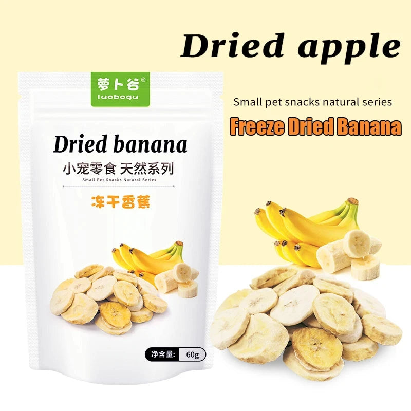 Pet Freeze Dried Banana Slice 60g Rabbit Totoro Guinea Pig Hamster Snack Dried Banana Vitamin Supplement