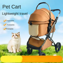Luxury Pet Stroller with High View and Detachable Carrier Bag for Small and Medium Dogs and Cats