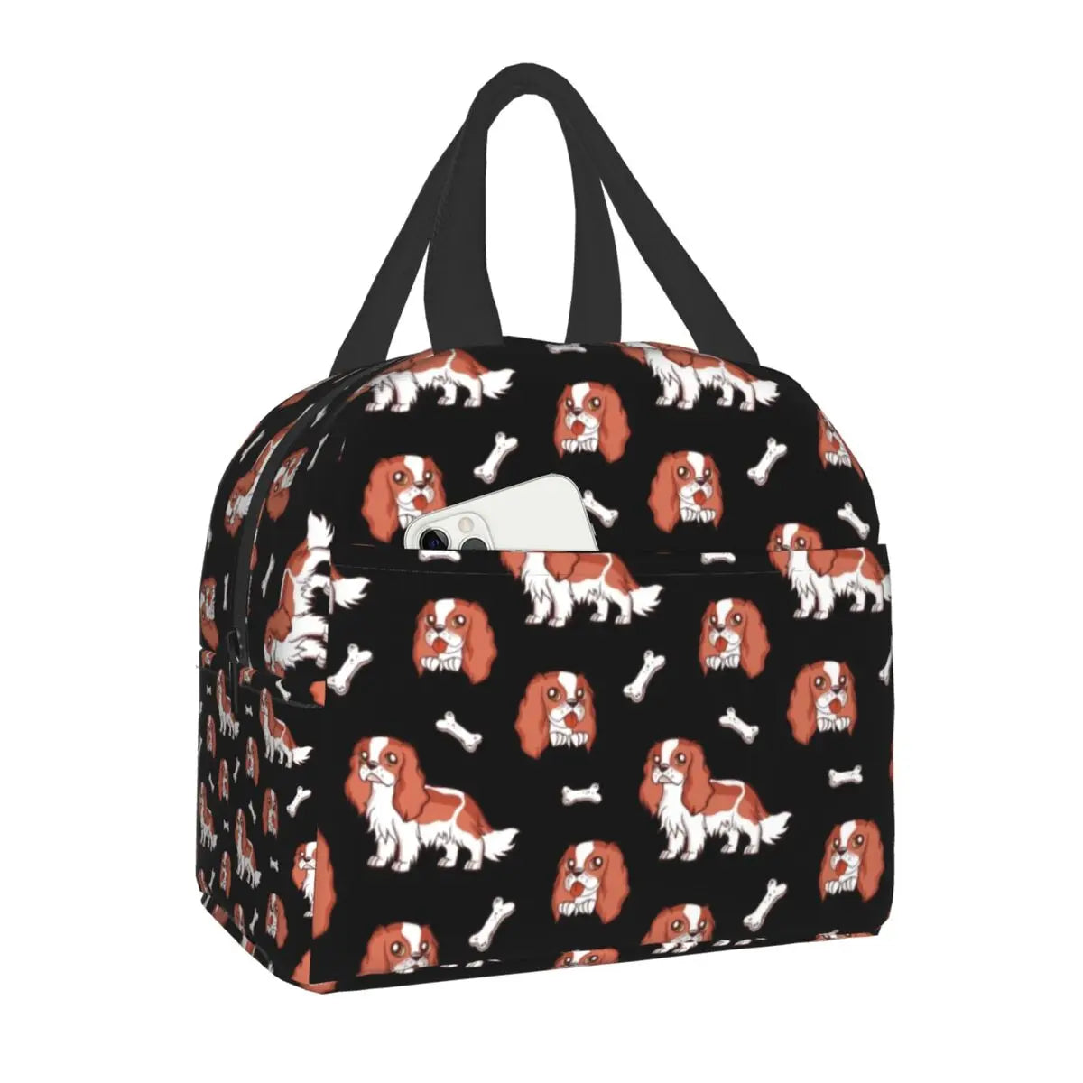 Cavalier King Charles Spaniel Dog Insulated Lunch Tote Bag for Women Portable Thermal Cooler Food Lunch Box Work School Travel