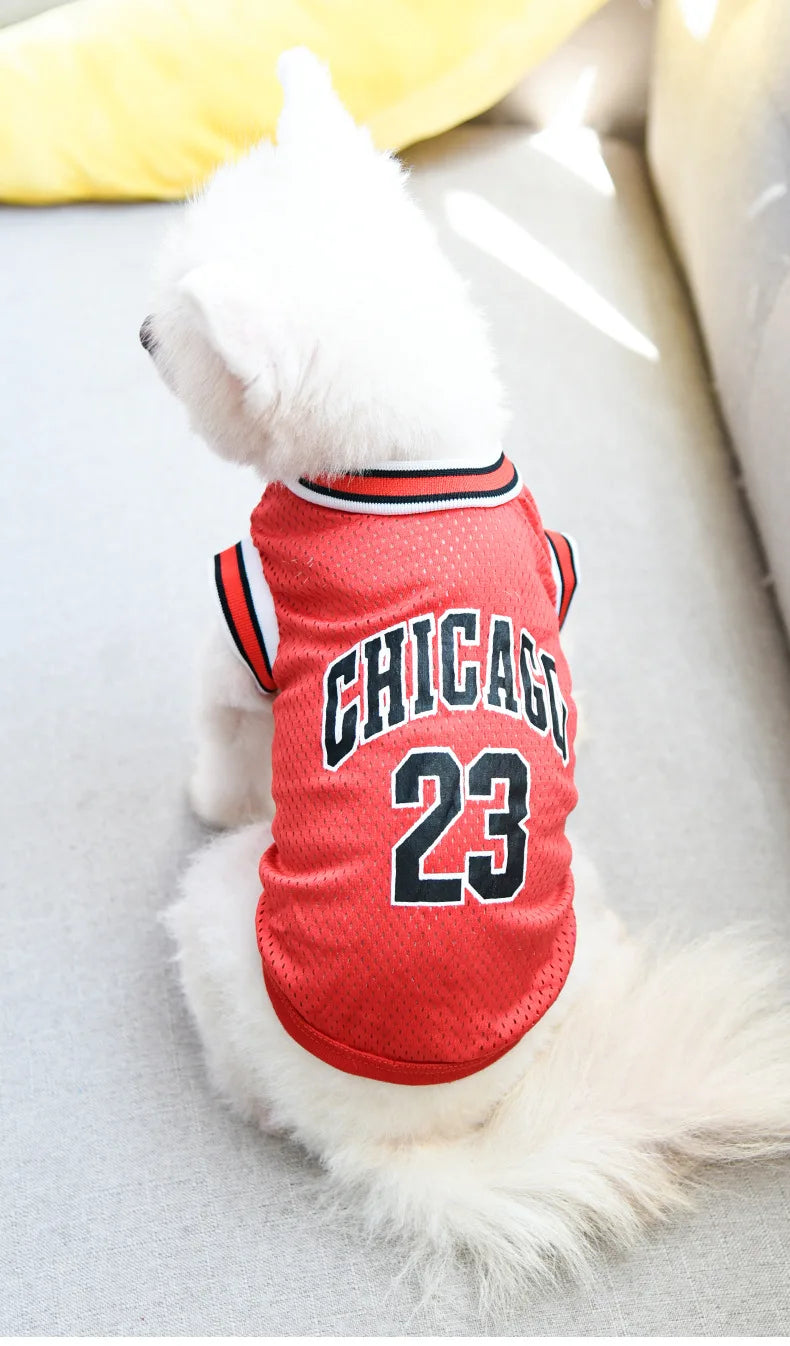 Summer Dog Clothes Mesh Breathable Sport Dog Jersey Basketball Clothes Puppy T-Shirt Summer Pet Cat Shirts For Small Large Dogs