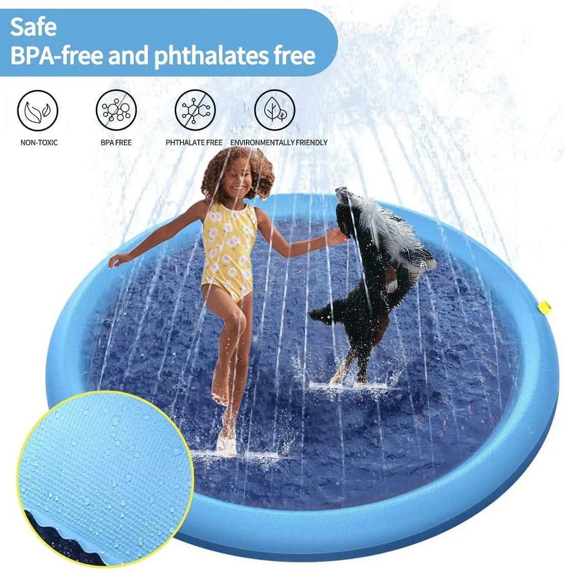 150/170cm Summer Dogs Swimming Mat Inflatable Water Spray Bathtub Outdoor Interactive Fountain Toys For Dogs Cats Children