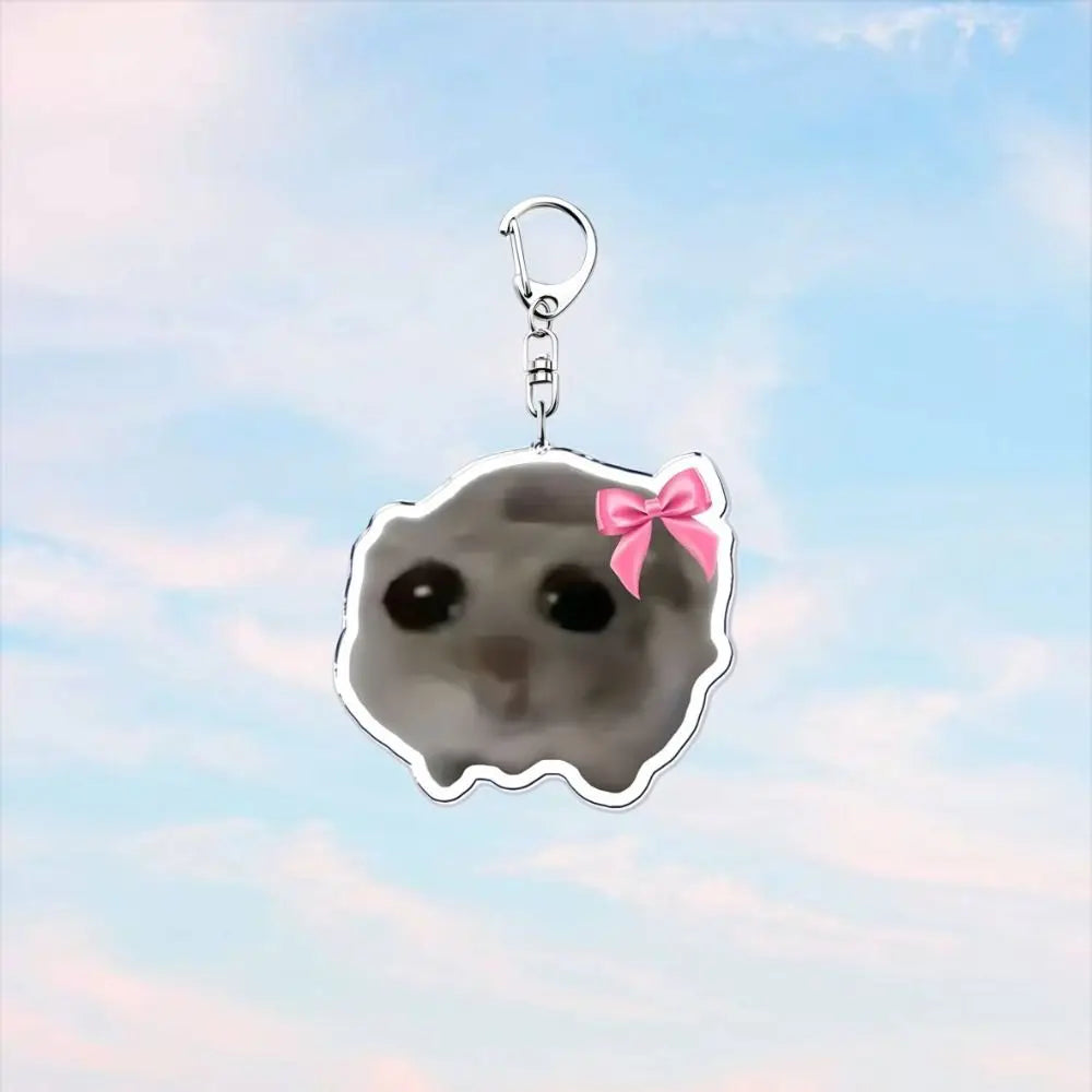 Sad Hamster Meme Sound Music Plush Toy Cute Hamster Plush Keychain Figure Soft Toy Stuffed Animal Doll Key Ring Key Chain