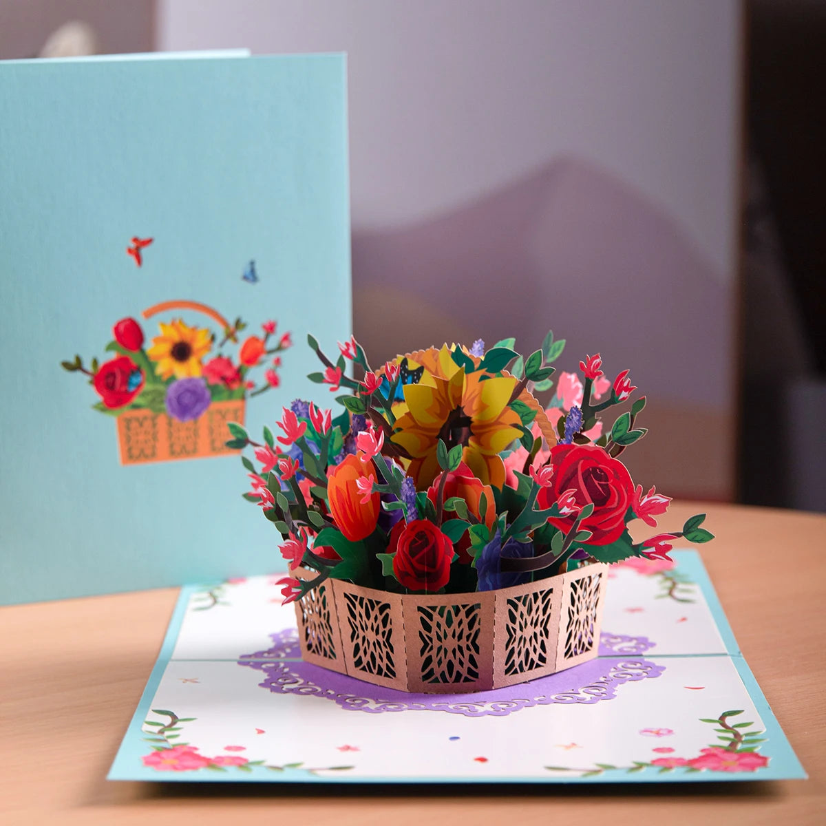 Pop-Up Flower Card Flora 3D Greeting Card for Birthday and Festivals