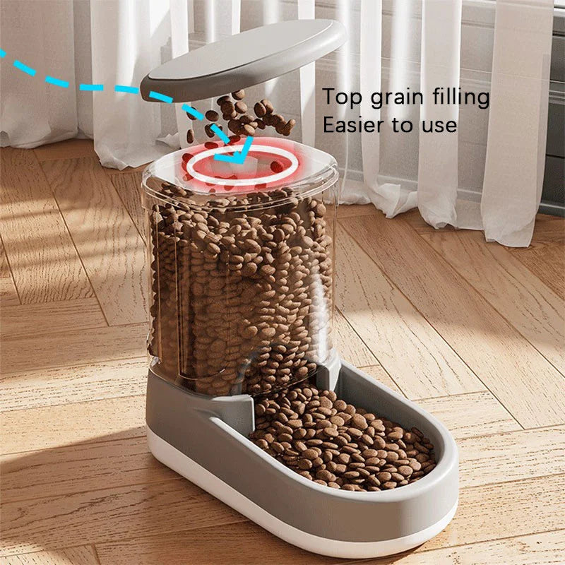 Automatic Pet Feeder Water Dispenser Dog Cat Gravity Food And Water Dispenser With Pet Food Bowl Large Capacity