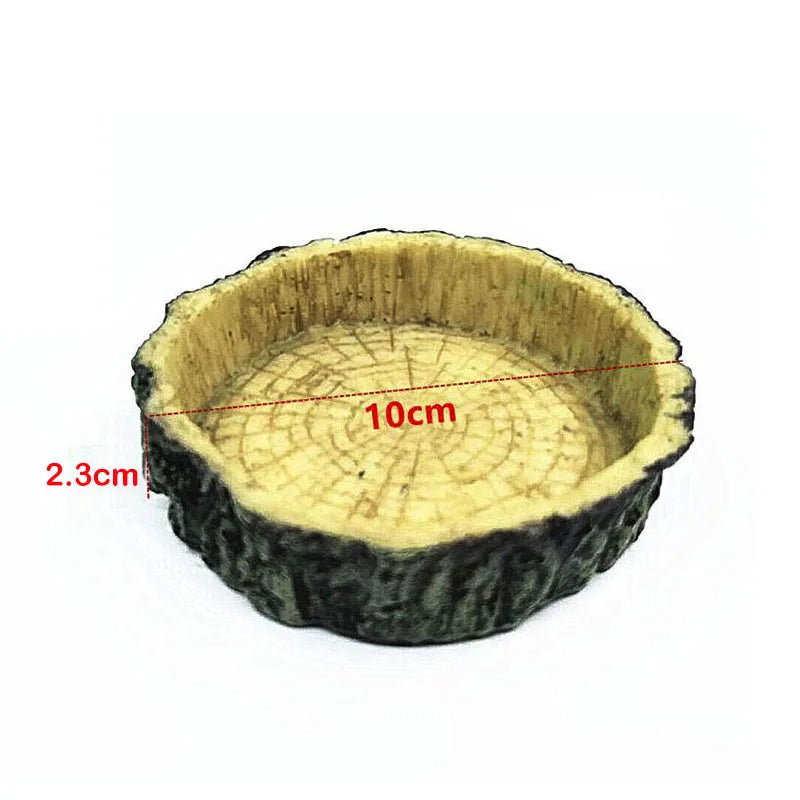 Resin Aquarium Pet Reptile Feeder Bowl Basin Food Water Pot Reptile Turtle Tortoise Scorpion Lizard Crabs Supplies 10cm