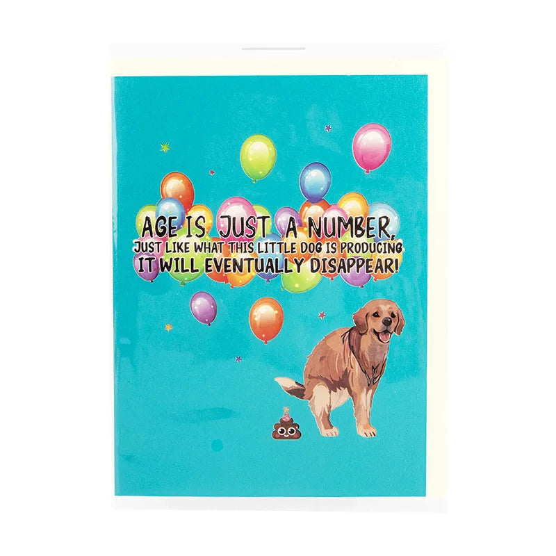 Funny Labrador 3D Birthday Cards Gift with Envelope Creative 3D Dog Greeting Card