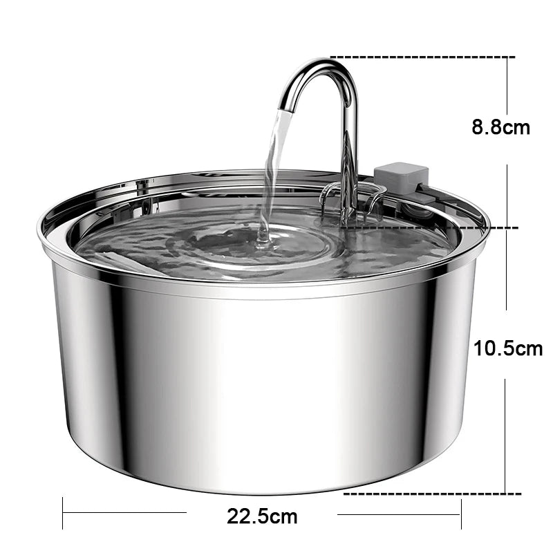 Intelligent Stainless Steel Cat Water Fountain Automatic Drinker For Cats Feeder Pet Water Dispenser Drinking Fountain For Cats