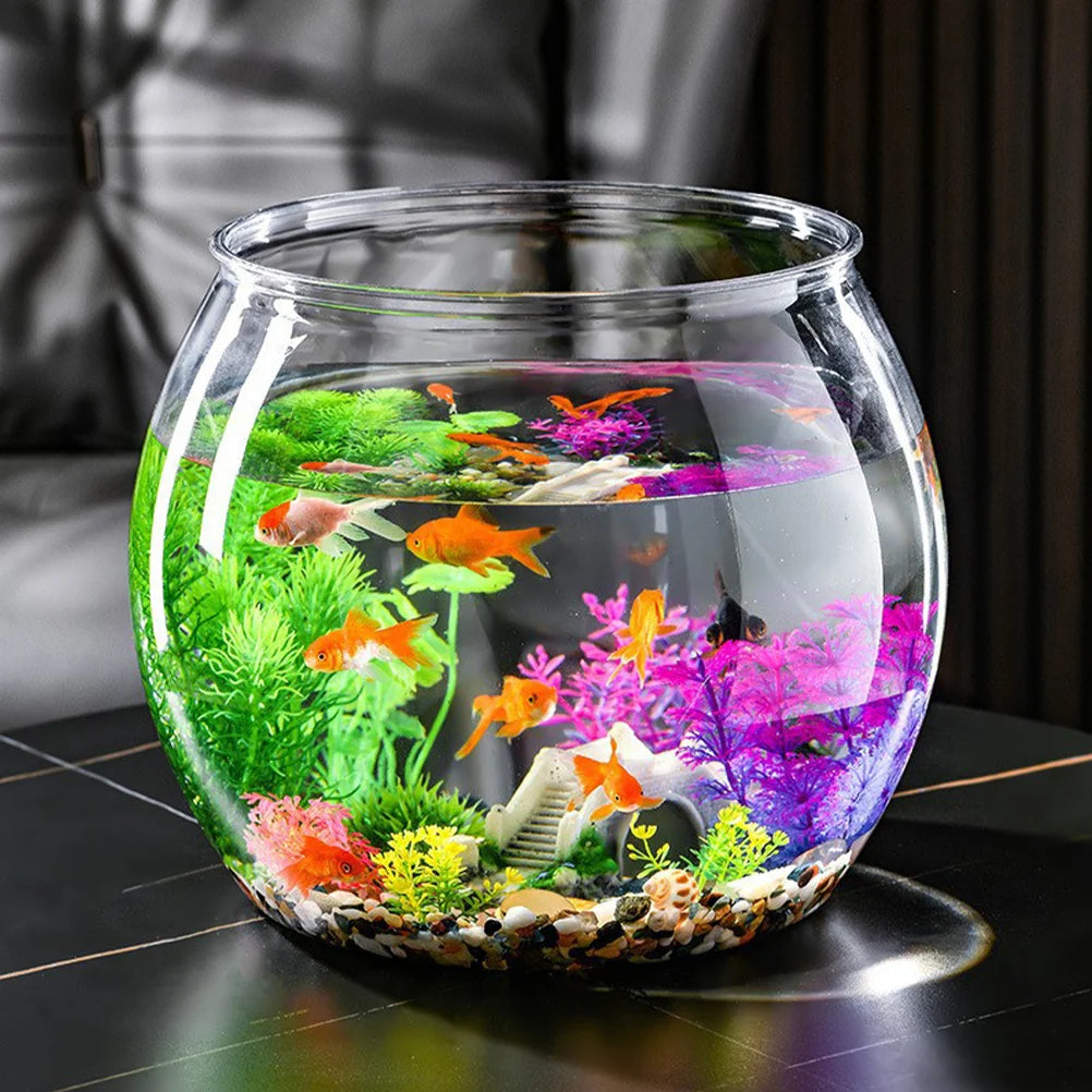 Plastic Fish Bowls Round Aquarium Clear Fish Keeper Tanks Vase Pot Goldfish Bowl Fish Bowls Diy Snow