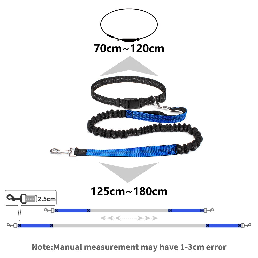 Dog Leash Hands Free Retractable Traction Rope Pet Walking Running Adjustable Waist Belt Elastic Reflective leash Pet Supplies