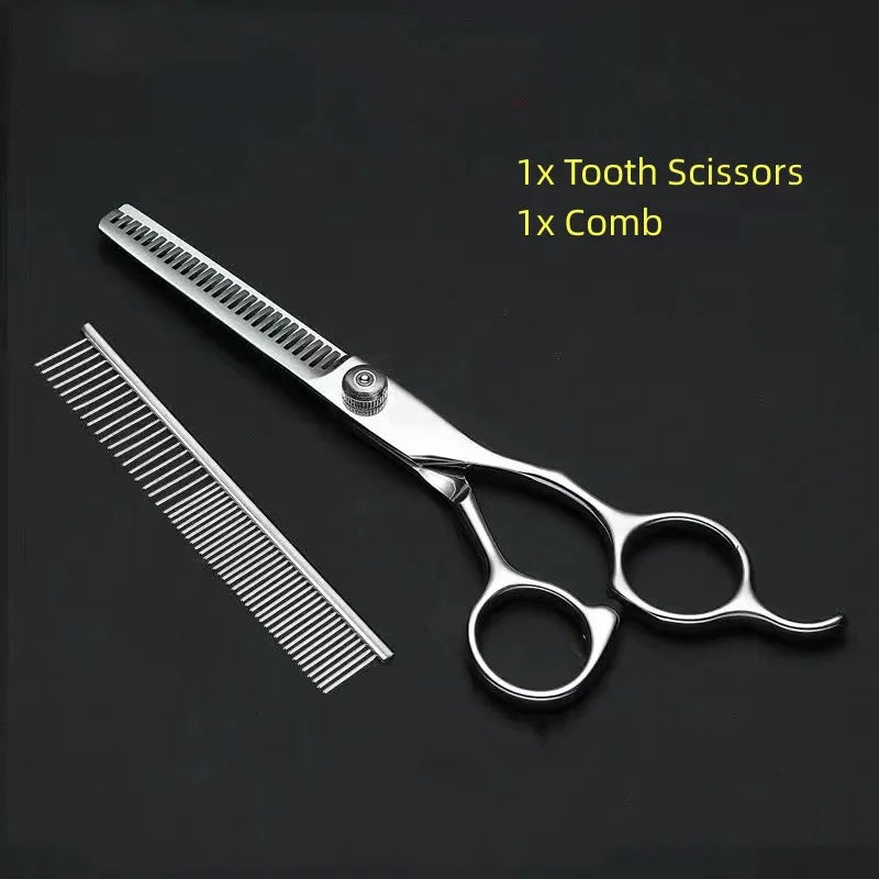 Pet Grooming Scissors Dog Hair Tool Set Professional Trimming Scissors Bent Scissors Teddy Haircutting Scissors Pet Clippers