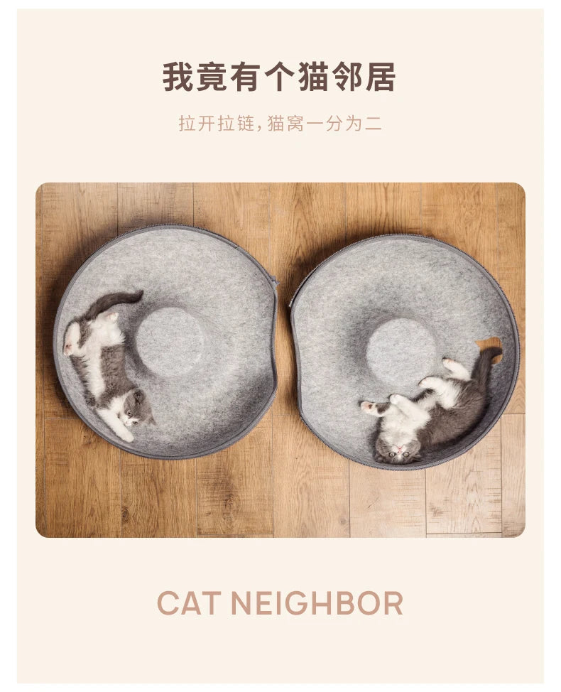 Donut Cat Bed Pet Cat Tunnel Interactive Play Toy Cat House Dual Use Ferrets Rabbit Bed Tunnels Indoor Toys Kitten Training Toy