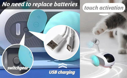 Cat Smart Interactive Car Toy Automatic Moving Remote Mouse Indoor Kitty Ball Toys Controlled Car for Cats Dogs Playing Training