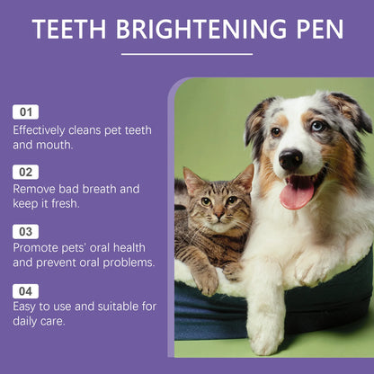 2pcs 3ml Pet Teeth Cleaning Gel Fresh Breath Tooth Whitening Toothbrush Tartar Removal Oral Care Teeth Repairing Dog Dental Pen