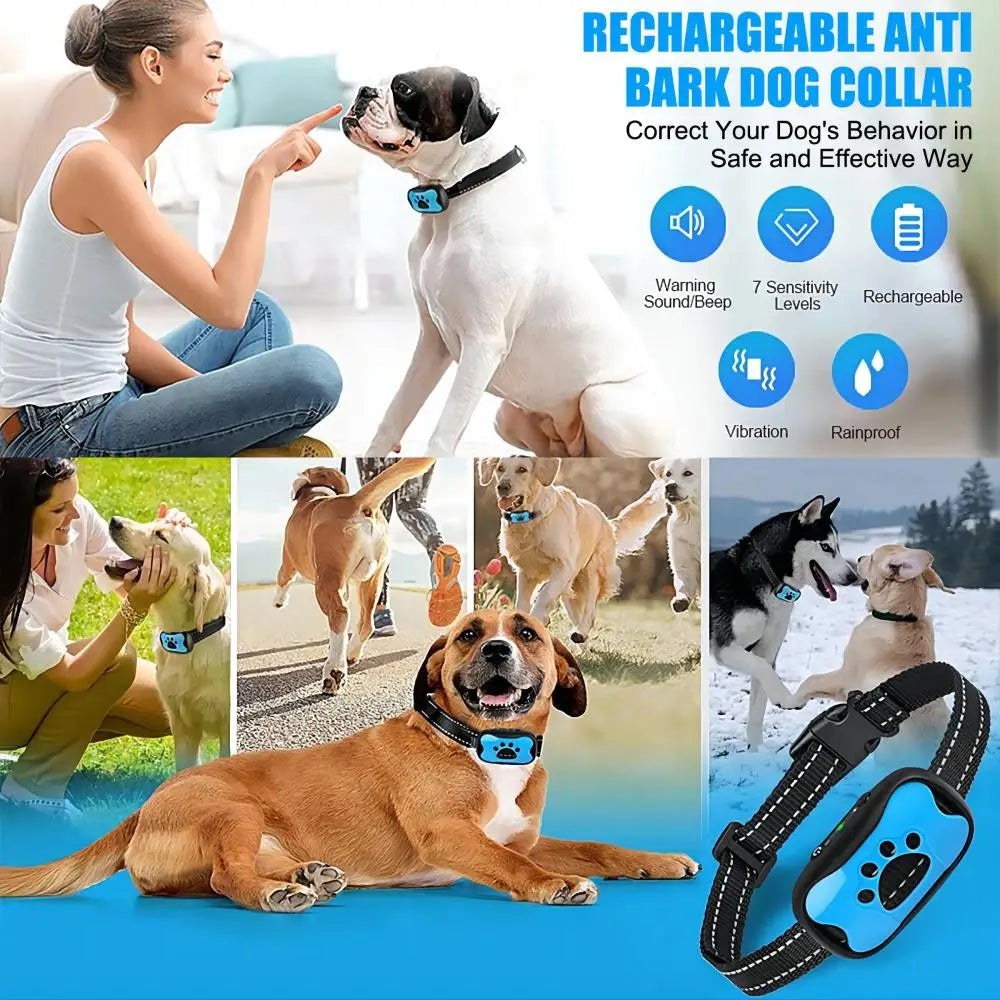 Dog Training Collar Anti-barking Collar Automatic Anti Bark Dog Bark Collar 2 Modes Adjustable Dog Bark Stopper Collar for Dogs