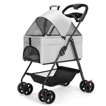 Detachable Pet Stroller Frame Basket With Feeding Tray One Click Fold System Lightweight Portable For Cats Dogs Pet Carrier