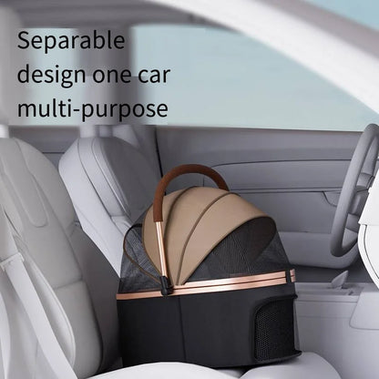 Separable High-end Pet Stroller with Multifunctional Bag Separation Ultra Easy To Carry One Click Collection Cat Dog Stroller