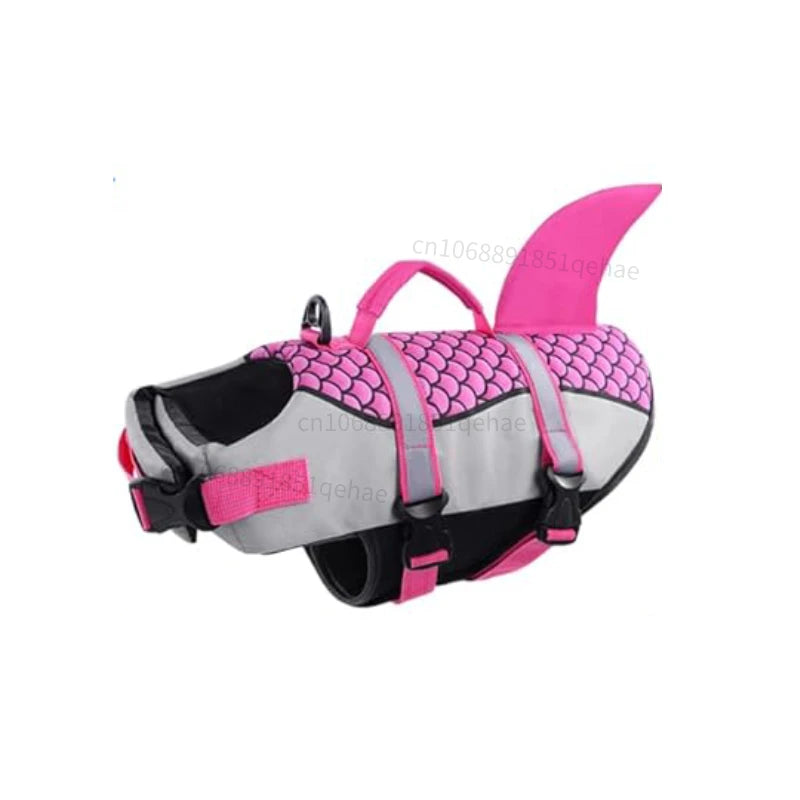 Dog Shark Life Jacket Ripstop Dog Life Vest for Swimming Boating Reflective Dog Life Jacket Floating Vest with Rescue Handle