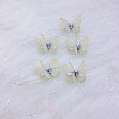 5PCS New Cute Princess Mesh Double-layer Butterfly Lovely Girls Hairpins Children Headwear Hairgrip Hair Clips Hair Accessories