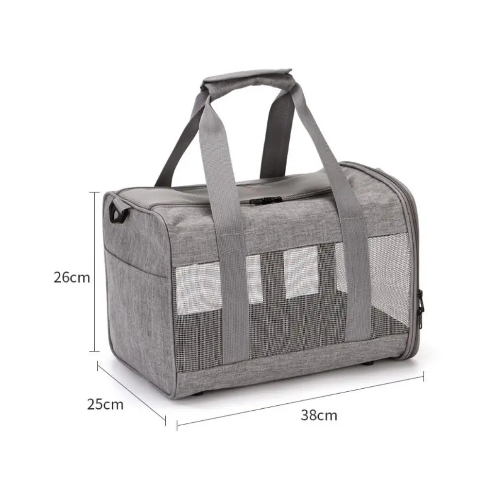 One Shoulder Polyester Pet Carrier Bag Breathable Mesh Simple Design Pet Bag Portable Handbag Style Pet Backpack Outdoor Travel