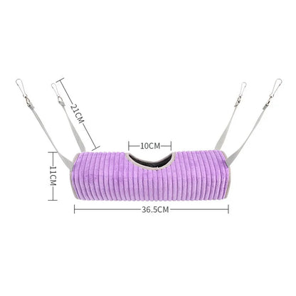 Hamster Cage Hammock Ferret Hide Tunnel Warm Rat Small Animals Play Tube Swing Sleeping Hanging Bed Nest Hideaway Toy