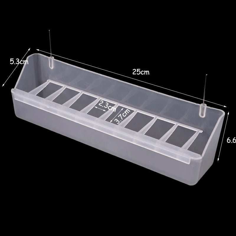 Pigeon Feeder Removable 6 Slots Hanging Chicken Feeder Trough Water Trough for Pigeon Parrots Chicks Quail Duck Bird Poultry 1Pc