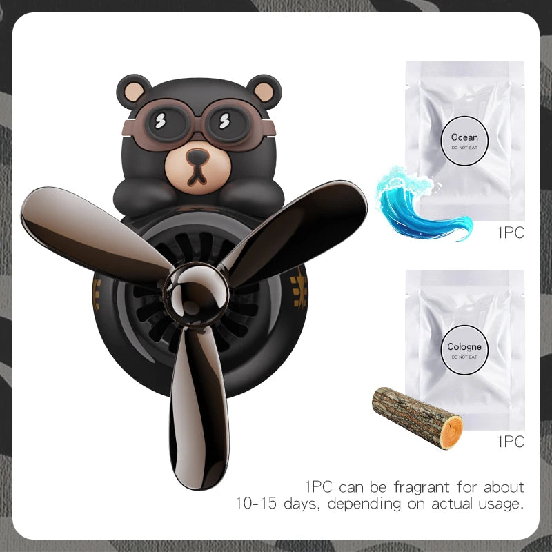 Pilot husky dog car air fresheners propeller plane vent clip perfume diffuser aroma fun cartoon decoration accessories fragrance