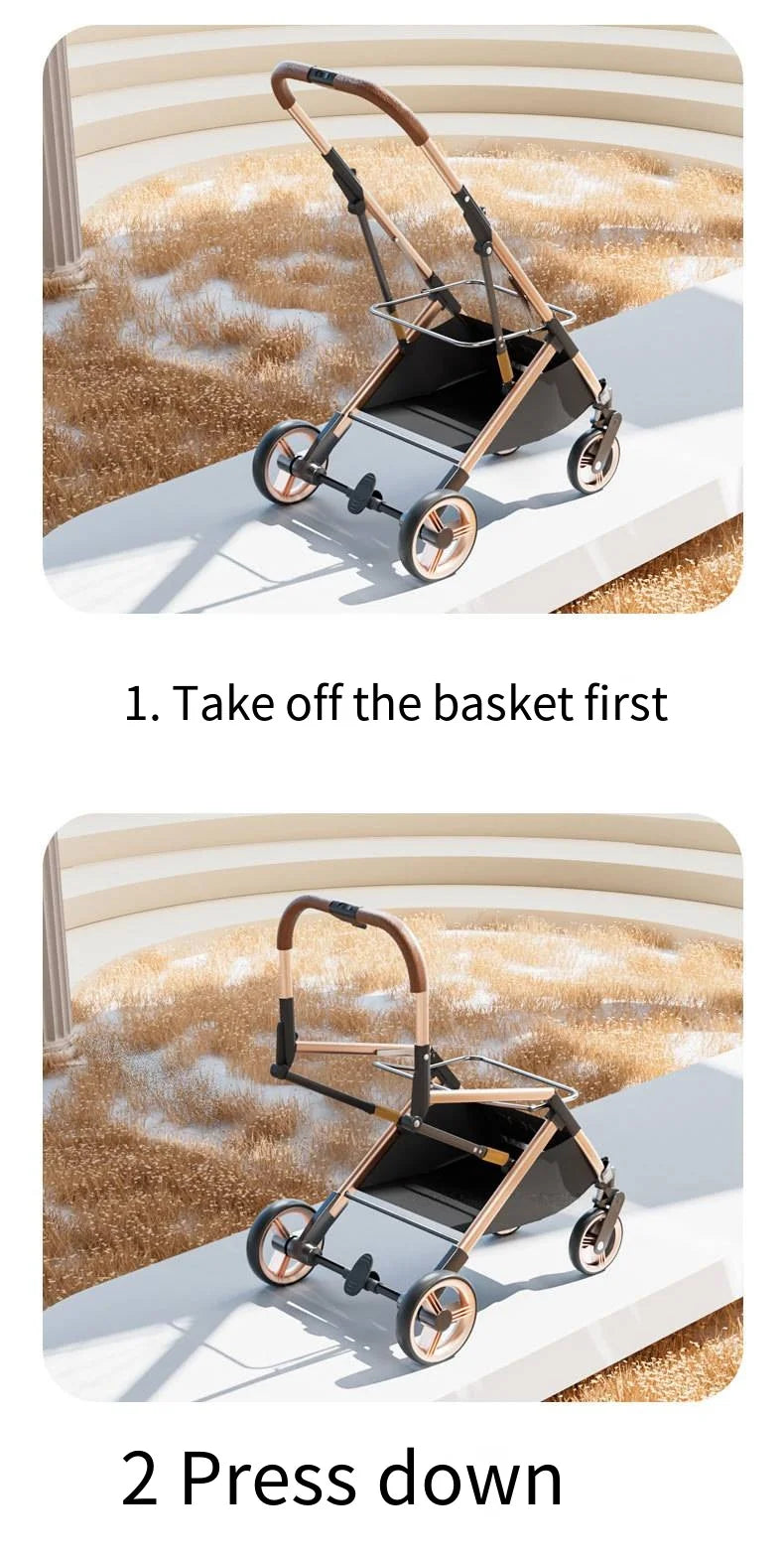 Separable High-end Pet Stroller with Multifunctional Bag Separation Ultra Easy To Carry One Click Collection Cat Dog Stroller