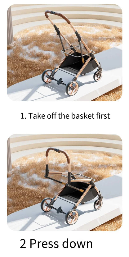 Separable High-end Pet Stroller with Multifunctional Bag Separation Ultra Easy To Carry One Click Collection Cat Dog Stroller