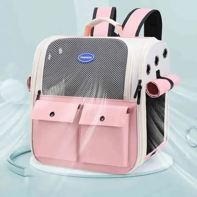 Adjustable Strap Pet Carrying Bag Foldable Cat Backpack for Outdoor Travel Ventilation Large Capacity Cat Carrier Backpack