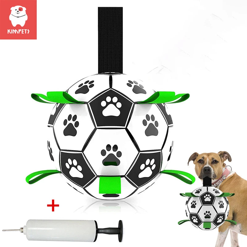 Kimpets Dog Interactive Football Toys Children Soccer Dog Outdoor Training Balls Dog Sporty Bite Chew Teething Ball Pet Supplies