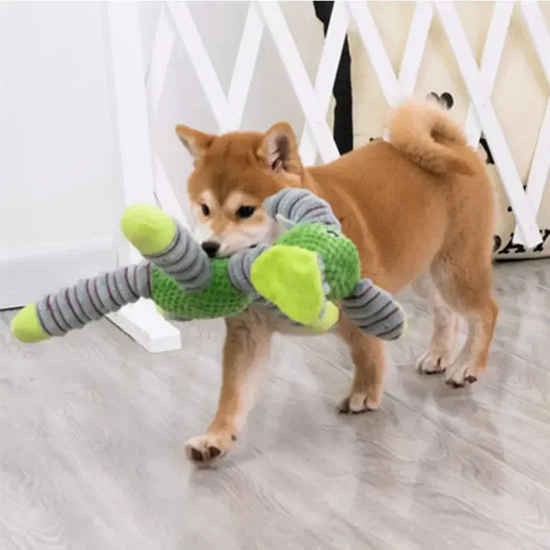 Indestructible Sound Squeaky Toys Animals Shape Pet Soft Plush Chew Molar Training Toy Puppy Bite Teeth Toys for Large Dogs