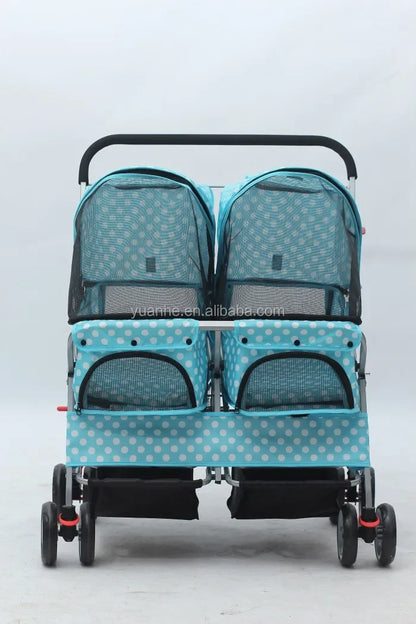 Pet Stroller,High Quality Wholesale Foldable Big Double Twin Wheels Pet Stroller For Two Dogs