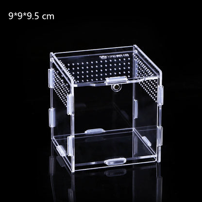 Acrylic Transparent Reptile Terrarium Breeding Box Turtle Cage Nano Arboreal Tarantula Enclosure Dearded Dragon Reptiles Habitat