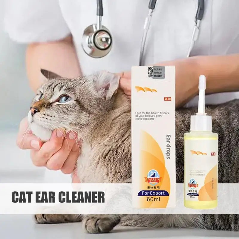Pet Ear Drops Medicated Ear Drops For Dogs 60ml Medicated Pet Ear Care Liquid Ear Cleaners For Dogs And Cats Effective Formula