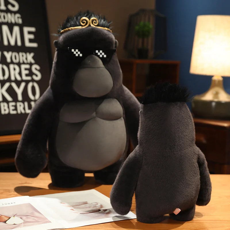 38cm  King Kong Plush Toys Black Ugly Gorilla Doll Movie Character Christmas Birthday Gift Zoo Souvenir