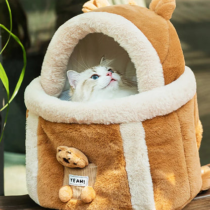 Kangaroo Carring Bag for Dogs Plush Keep warm bag Puppy Bicycle Moving Backpack  Pet Anti-escape Carrier Large Cat transporting