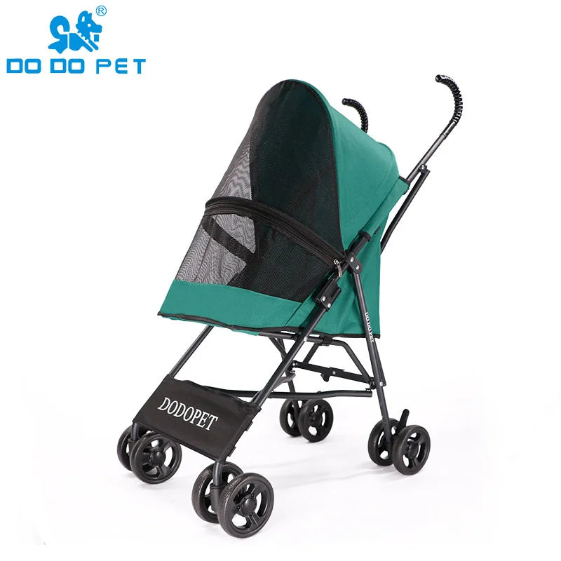 Dog Strollers Pet 4 Wheels Travel For Cat Pushchair Trolley Puppy Jogger Folding Carrier Outdoor Supplie