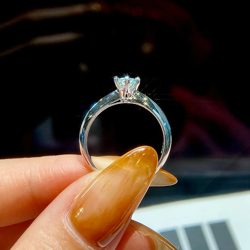 GRA Certified 1-5CT Moissanite Ring VVS1 Lab Diamond Solitaire Ring for Women Engagement Promise  Wedding Band High Quality Fine