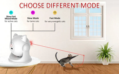 猫用レーザーおもちゃ 自動充電式モーション ランダム起動インタラクティブ猫おもちゃ 室内猫/犬/子猫用 スロー&amp;ファストモード