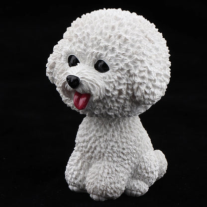 Creative Bobble Head Dog Figure Ornament Statue Cute Shaking Head Dog Car Ornament for Car Dashboard Tabletop Decoration Bobbing