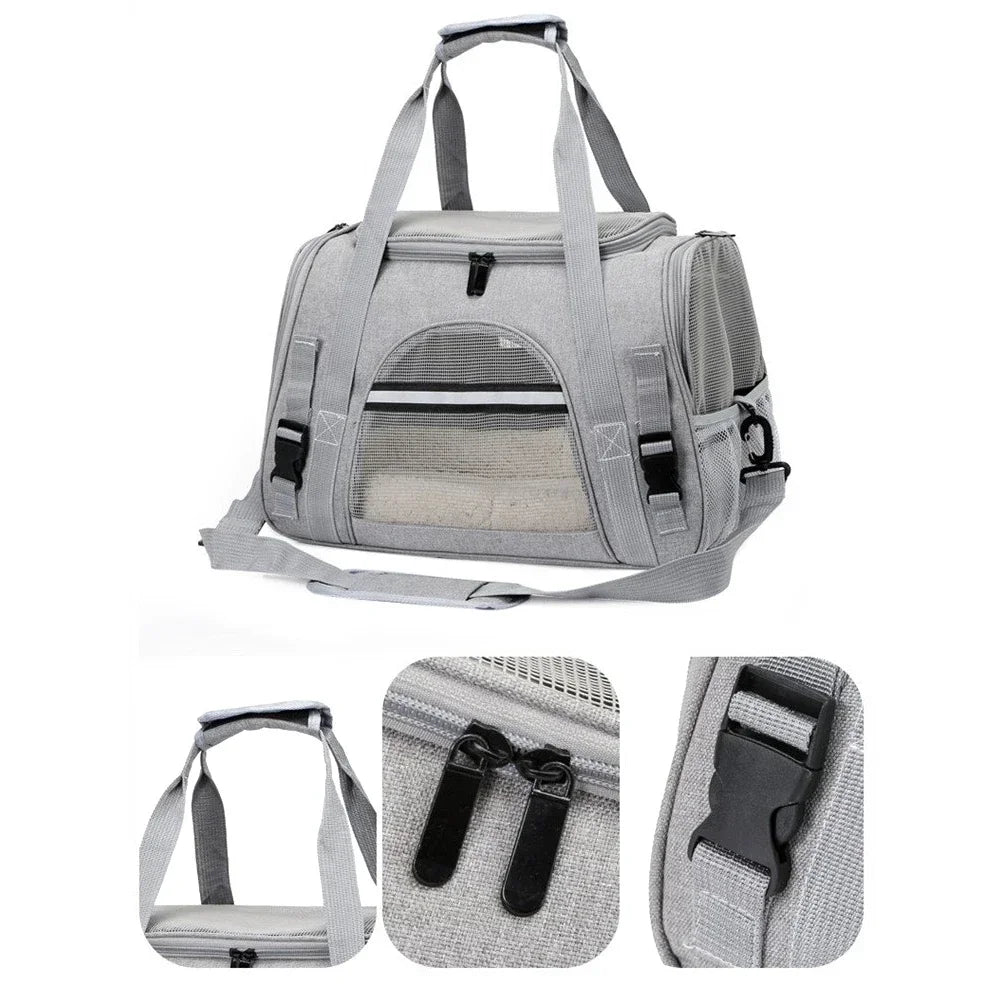 Dog Carrier Bag With Thick Cotton Cushion Pet Aviation Backpack Anti-suffocation Portable Travel Bag Pet Dog Bag Mesh Outdoor