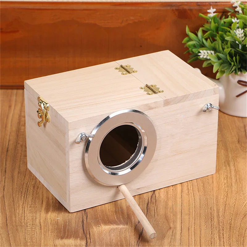 Wood Bird House Nest Birds Breeding Box Bird Parrot Breeding Decorative Cages Pet Accessories Home Balcony Decoration